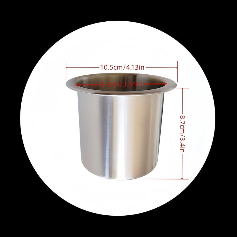 HNOYGNU 2Pcs Stainless Steel Cup Holder Insert Sofa Recliner Cup Holder Replacement Insert for Sofa, Boats, Bench, Desk, RV Cars (OD 4.1" ID 3.3") - Image 2